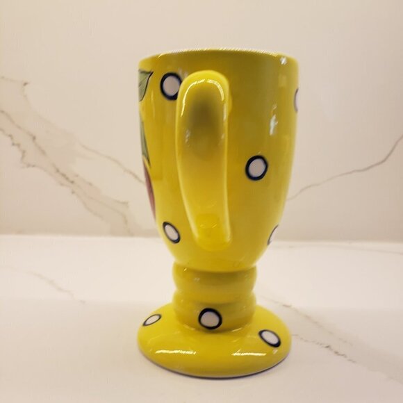 Vintage Set of 2 Vintage Yellow Chick Hugging Egg Planter Tall Strawberr… - Picture 9 of 13